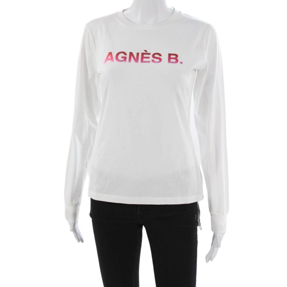 Agnes B Womens Basic Cotton Crew Neck Long Sleeve T-Shirt Size 2